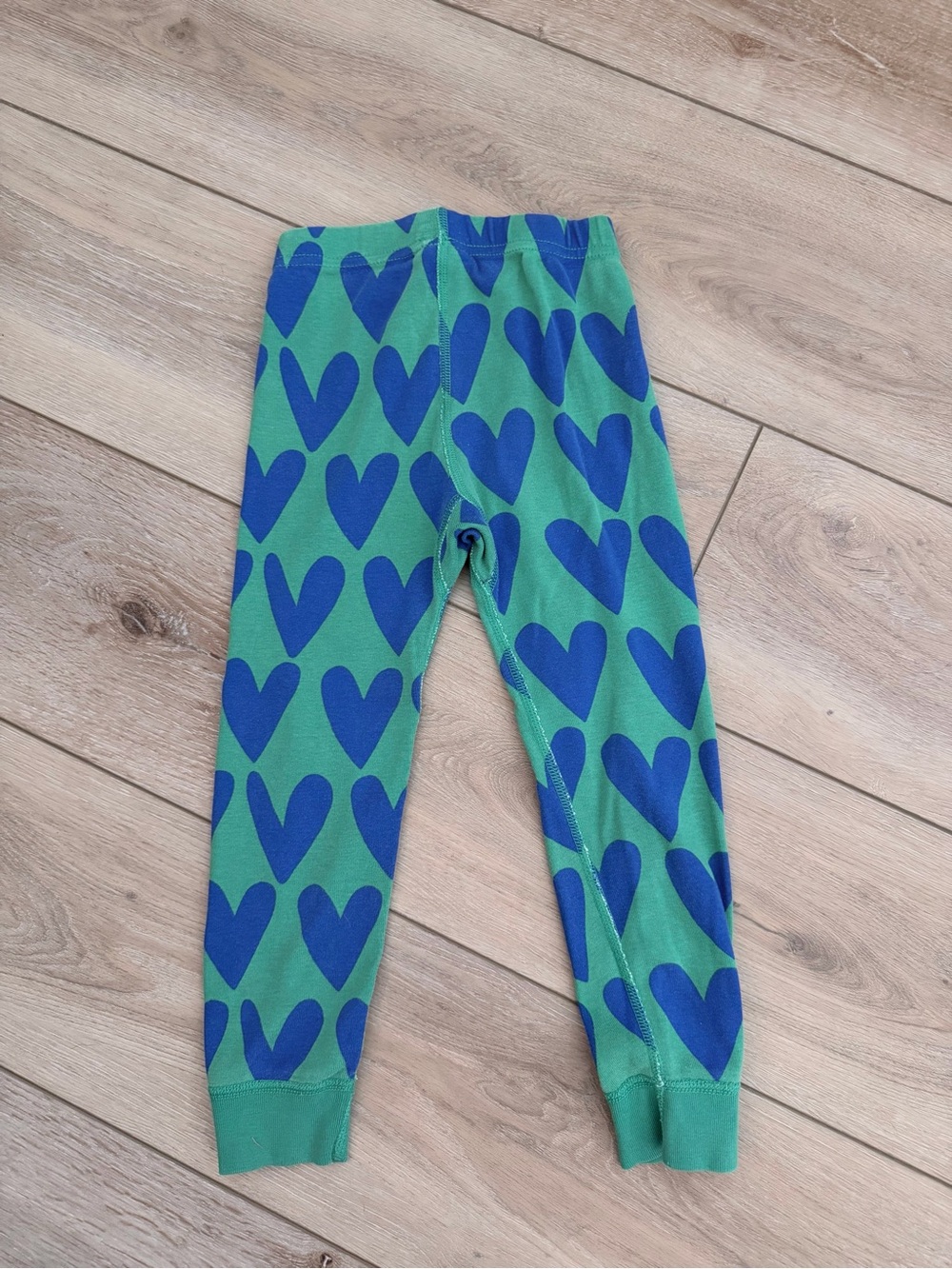 Hanna Andersson Size 4 Blue Green Heart Pajama Pants